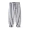 Calça Esportiva Waffles Masculina Primavera e Outono Estilo Hong Kong Solta Confortável Respirável Entrepernas Calça Casual