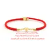 Pulsera de Hilo Rojo de Venta Caliente Transfronteriza con Letra Inglesa A-Z y Colgante Grabado Dorado en Forma de Corazón, Pulsera Ajustable, Versátil