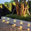 Luz solar LED de 6 luces para exteriores, luces de paisaje, luces para pasillo, valla, pared, luces de lavado de pared, valla, luces para escalones
