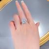 Anillo de diamante de lujo Mujing jewelry rectangular biselado para coche plano 8*10 diamante de alto carbono 6 quilates grupo de lujo incrustado plata de ley 925 anillo de diamante europeo y americano