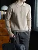 Suéter de Lana Modal de Lujo Old Money con Media Cremallera para Hombre, Otoño e Invierno, Gama Alta, Grueso, Cálido, Tejido Elástico
