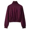 Ropa europea y americana para mujer transfronteriza, bestseller de AliExpress, chaqueta casual de moda estilo francés con efecto ante y cuello alto