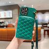 Para Huawei Pura 70 Patrón Diamante Bolsa para Tarjetas Cruzada Tarjeta p70ultra Bolsa de Almacenamiento para Cambio Funda para Teléfono