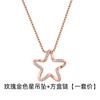 Yihua Colgante de Estrella Pentagonal Hueca de Zirconia Collar de Estrella Cadena Clavicular Casual y Más Fácil de Combinar Cumpleaños Estudiante Joyería de Plata Colgante