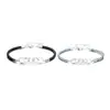 Pulsera de Pareja Runxin Lock Love Pulsera de Cuerda de Estudiante de Moda para Hombres y Mujeres Pulsera Tejida con Cadena de Amante Estilo Coreano