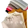 Nova Camada Base Feminina Outono/Inverno Gola Média Alta Primavera/Outono Branco Caxemira Sensação Tricotada Top