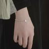 Pulsera de Mariposa de Doble Capa de Plata Esterlina S925 Accesorios para Mujer Lujo Accesible Nicho Alta Gama Nueva Joyería de Mano Regalo de San Valentín