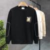 Homens pescoço redondo suéter primavera e outono solto marca de moda meninos casaco fino outono manga comprida camiseta masculina top roupas