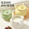Tarro de Manteca Cerámico de Doble Asa Resistente a Altas Temperaturas de Grado Alimenticio para el Hogar Aceite para Carne Aceite de Chile Tarro Pequeño con Filtro y Tapa