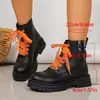 Populares em sites independentes, botas Martin personalizadas com cadarço e solas grossas, botas curtas antiderrapantes em preto e branco, botas femininas da moda