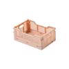 Cesta de Almacenamiento Cesta de Almacenamiento de Plástico Rayada Caja de Almacenamiento para Snacks Apilable Cocina Sala de Estar Refrigerador Cesta de Almacenamiento Caja Plegable