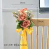 Nuevos tiradores de puerta florales versátiles para respaldo de silla de boda al aire libre, decoraciones florales para escaleras, decoraciones para coche de boda en la iglesia y accesorios florales artificiales.