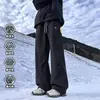 Calça Softshell Dopamine Três-Resistentes para Exterior com Pernas Curvas, Tendência Outonal, Perna Larga, Elástica, Moda Casual Esportiva, Longa