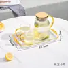 Bandeja de té estilo lujo para uso doméstico, para colocar tazas de té y vasos de agua, bandeja de té de plástico para mesa de centro de sala de estar, bandeja rectangular para servir frutas