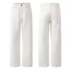 Pantalones Vaqueros Blancos Muxi Clothing Otoño/Invierno Estilo High Street Americano Color Sólido Básicos Modernos Corte Limpio Pierna Recta