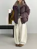 Parka de Estilo Celeiro Vintage com Gola de Pelo, Jaqueta de Penas para Mulheres, Estilo Coreano, Casual e Versátil, Casaco Quente de Penas de Pato Branco 5073