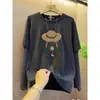 Diseño único, estilo falso de dos piezas, camiseta de manga larga para mujer, moderna y versátil, con un diseño de bloques de color a rayas