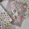 Ins Pegatinas de Arte para Uñas Estilo Graffiti de Dibujos Animados Lindas Fresas Arco Iris Conejo Corazón Pegatinas en Relieve Dulce Niña Decoración para Uñas Pegatinas