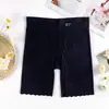 Novo Estilo Shorts de Segurança de Seda Gelada de Verão para Mulheres Leggings Anti-Exposição e Roupa Íntima Dois em Um Leggings de Algodão Puro Sem Bordas que Enrolam