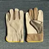 Guantes Cortos de Cuero Guantes de Soldador Resistentes al Desgaste Aislantes del Calor Antiescaldaduras Herramientas Electricista Obra Guantes de Protección Laboral