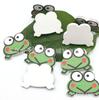 Botón de parche de rana de dibujos animados lindo, venta directa de fábrica en stock, artesanía decorativa hecha a mano, botón de madera pintado