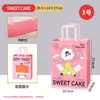 Bolsa de Embalaje para Hornear Bolsa de Papel Kraft Bolso de Mano Pan Pastel Postre Para Llevar Papel de Envoltura Bolsa de Papel Impresa con Logotipo