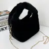 Bolso de Felpa Otoño/Invierno 2026 para Mujer Bolso de Mano Mini Versátil Bolso Pequeño Peludo Bolso Cruzado con Cadena Bolso de Hombro Gran Capacidad