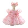 Vestido Infantil Amazon Vestido Floral Bufante para Meninas com Laço nas Costas Doce e Fofo Vestido de Princesa com Manga Bufante