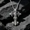Colgante personalizado de gran tamaño, joyería vintage gótica para pareja, colgante de acero de titanio SP187-8