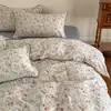 Juego de Ropa de Cama de Cuatro Piezas Estilo Retro de Lino y Algodón Puro Modelo Nuevo 2026 Sábana y Funda de Edredón 100% Algodón y Lino Juego de Cama de Tres Piezas para Dormitorio