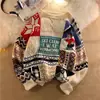 Suéter Grueso Forrado de Polar para Hombre, Oso de Pareja Rojo Año Nuevo Navidad Invierno Cálido Chaqueta de Punto, Comercio Exterior Dropshipping