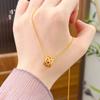 Jinyan Gold Shop Mesmo Estilo Ouro Areia Acessórios DIY Diamante Cabana Passepartout Pingente Colar Corrente Clavicular Elegante Brilhante