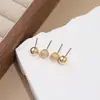 Accesorios para Joyería DIY Pendientes de Perlas de Plástico Pendientes Redondos Esmerilados Pendientes de Material CCB Electrochapado Tachuelas para Cartílago del Oído Venta al por Mayor