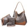 Simples cor combinando bolsa feminina portátil moda grande capacidade de quatro peças conjunto novo europeu e americano único ombro crossbody macio mãe e criança saco