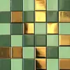 Azulejos de Pared de Cerámica Mosaico Verde Oscuro Retro para Cocina, Comedor, Baño, Lavabo, Piscina