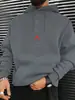 Suéter com Capuz da Moda Masculino para Primavera e Outono, Moletom de Inverno, Jaqueta Moletom Casual Solta com Bolso