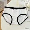 Bragas sin costuras de lunares con lazo para mujer, estilo dulce y gratuito, 100% algodón, longitud extendida, con refuerzo antibacteriano, bragas de triángulo para mujer