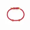 Accesorios Dorados Beadables Semi-Terminados DIY Pulseras de Pareja para Hombres y Mujeres, Hilo Rojo Hecho a Mano para el Año de Nacimiento, Mayoreo