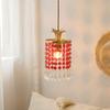 Candelabro pequeño de latón francés y cristal para dormitorio, de noche, romántico, del medio oeste, vintage, artístico, estilo japonés