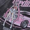 TKPA American Style Retro Street Sweet Cool Cartoon T-shirt de manga curta para homens e mulheres hiphop Street Dance Couple Meia manga Tee-shirt