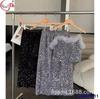Tela de terciopelo bordado de cifrado color mágico laminado lentejuelas decorativas otoño e invierno ropa de mujer lentejuelas de tela encaje