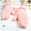 Guantes de Punto Coreanos con Trenzado para Otoño e Invierno Guantes de Manga Tejida Guantes de Punto Gruesos y Cálidos