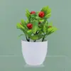Flor Artificial de Fruta de Granada Roja Fugui Decoración de Sala de Estar Flor Falsa Floral Decoración de Flores Falsas Fruta Seca de Granada Ramas de Fruta