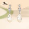 S925 Sterling Silver Irregular Pérola Brincos Retro Corte Temperamento Barroco Brincos Elegante de Alta Qualidade Luz de Luxo