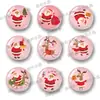 Série Rosa Desenho Animado Ímãs Redondos de Geladeira de Natal Presentes de Feriado Decoração Quente e Criativa Fofa Adesivos Magnéticos