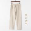 Terno Tang de algodão e linho masculino, terno chinês de manga comprida, estilo chinês de verão, fivela fina, solto, para meia-idade e idosos, terno chinês de tai chi