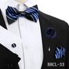 Gravata Borboleta Quadrada de Seda para Negócios Conjunto de 4 Peças Estilo Coreano Masculino Acessórios de Vestimenta para Banquete de Casamento Fábrica de Gravatas de Borboleta Estoque Pronto