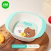 LINE FRIENDS Salah Bowl Tazón de Desayuno Vajilla Oso Marrón de Dibujos Animados Tazón de Arroz para Niños Tazón Doméstico de Frutas con Doble Asa