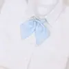 Sueño de conejo electrónico color sólido corbata de lazo jk punta pequeña flor de raíz de loto almidón rojo vino collar de uniforme japonés flor