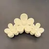 Pinza Grande Versátil Estilo Coreano Blanco Leche Flor de Huevo Pinza de Garra Dulce Temperamento Pinza de Tiburón Simple Pinza para el Cabello